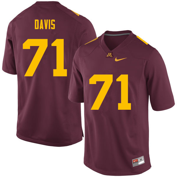 Men #71 Ben Davis Minnesota Golden Gophers College Football Jerseys Sale-Maroon